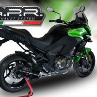 GPR exhaust compatible with  Kawasaki Versys 1000 I.E. 2011-2013, Furore Nero, Homologated legal slip-on exhaust including removable db killer and link pipe 