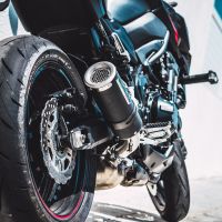 GPR exhaust compatible with  Kawasaki Z 900 E 2017-2020, M3 Black Titanium, Homologated legal slip-on exhaust including removable db killer and link pipe 