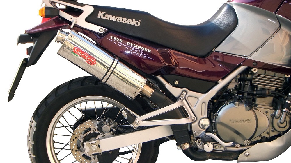 GPR exhaust compatible with  Kawasaki Kle 500 1991-2007, Trioval, Homologated legal slip-on exhaust including removable db killer and link pipe 