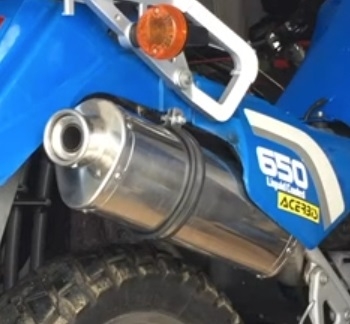 GPR exhaust compatible with  Kawasaki Klx 650 R  1996-2002, Trioval, Homologated legal slip-on exhaust including removable db killer and link pipe 