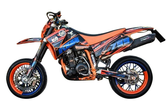 GPR exhaust compatible with  Ktm Lc4 640 Enduro - Adventure - Supermoto 2003-2006, Furore Nero, Homologated legal slip-on exhaust including removable db killer and link pipe 