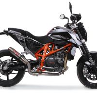 GPR exhaust compatible with  Ktm Duke 690 2017-2020, Deeptone Inox, Homologated legal slip-on exhaust including removable db killer and link pipe 