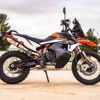 GPR exhaust compatible with  Ktm Adventure 890 2021-2024, Deeptone Inox, Homologated legal slip-on exhaust including removable db killer and link pipe 