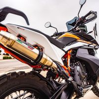 GPR exhaust compatible with  Ktm Adventure 890 2021-2024, Deeptone Inox, Homologated legal slip-on exhaust including removable db killer and link pipe 