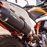 GPR exhaust compatible with  Ktm Duke 890 2021-2024, GP Evo4 Black Titanium, Homologated legal slip-on exhaust including removable db killer and link pipe 