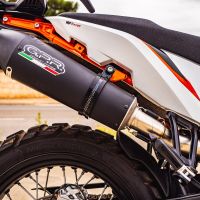 GPR exhaust compatible with  Ktm Duke 890 2021-2024, GP Evo4 Black Titanium, Homologated legal slip-on exhaust including removable db killer and link pipe 