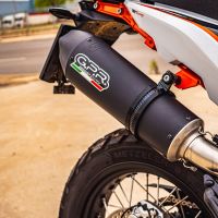 GPR exhaust compatible with  Ktm Duke 890 2021-2024, GP Evo4 Black Titanium, Homologated legal slip-on exhaust including removable db killer and link pipe 