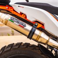 GPR exhaust compatible with  Ktm Adventure 890 2021-2024, Deeptone Inox, Homologated legal slip-on exhaust including removable db killer and link pipe 