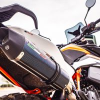 GPR exhaust compatible with  Husqvarna Norden 901 2022-2024, GP Evo4 Poppy, Homologated legal slip-on exhaust including removable db killer and link pipe 