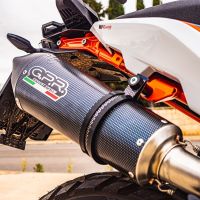 GPR exhaust compatible with  Husqvarna Norden 901 2022-2024, GP Evo4 Poppy, Homologated legal slip-on exhaust including removable db killer and link pipe 