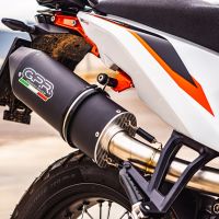 GPR exhaust compatible with  Ktm Duke 890 2021-2024, Furore Evo4 Nero, Homologated legal slip-on exhaust including removable db killer and link pipe 