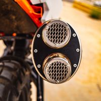 GPR exhaust compatible with  Ktm Duke 890 2021-2024, Dual Poppy, Homologated legal slip-on exhaust including removable db killer and link pipe 