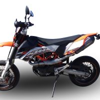 GPR exhaust compatible with  Ktm Smc 690 R 2007-2016, Gpe Ann. Poppy, Homologated legal full system exhaust, including removable db killer and catalyst 