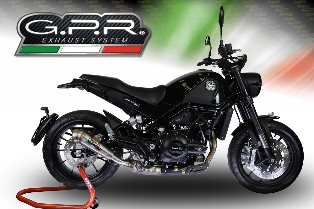 GPR exhaust compatible with  Benelli Leoncino 500 Trail 2017-2024, Powercone Evo, Homologated legal slip-on exhaust including removable db killer and link pipe 