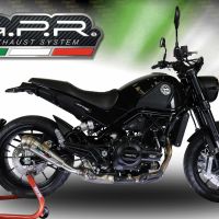 GPR exhaust compatible with  Benelli Leoncino 500 Trail 2017-2024, Powercone Evo, Homologated legal slip-on exhaust including removable db killer and link pipe 