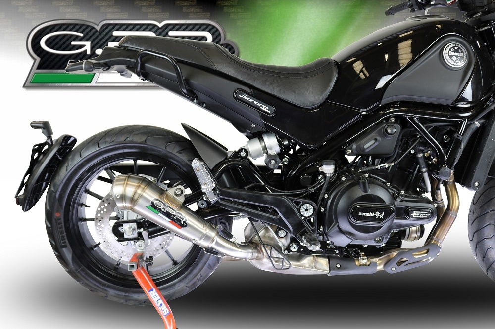 GPR exhaust compatible with  Benelli Leoncino 500 Trail 2017-2024, Powercone Evo, Homologated legal slip-on exhaust including removable db killer and link pipe 