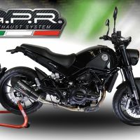 GPR exhaust compatible with  Benelli Leoncino 500 Trail 2017-2024, Gpe Ann. Poppy, Homologated legal slip-on exhaust including removable db killer and link pipe 