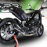 GPR exhaust compatible with  Benelli Leoncino 500 Trail 2017-2024, Gpe Ann. Poppy, Homologated legal slip-on exhaust including removable db killer and link pipe 