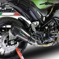 GPR exhaust compatible with  Benelli Leoncino 500 Trail 2017-2024, Gpe Ann. Poppy, Homologated legal slip-on exhaust including removable db killer and link pipe 