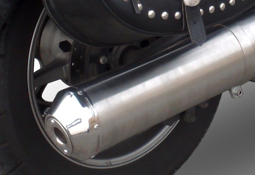 GPR exhaust compatible with  Yamaha Xvs 1300 Midnight Star  2006-2014, Inox Oval Bomb, Homologated legal slip-on exhaust including removable db killer, link pipe and catalyst 