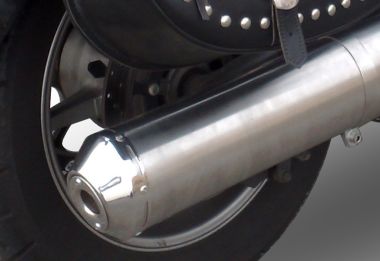 GPR exhaust compatible with  Yamaha Xvs 1300 Midnight Star  2006-2014, Inox Oval Bomb, Homologated legal slip-on exhaust including removable db killer and link pipe 