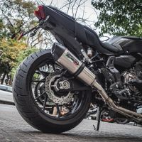 GPR exhaust compatible with  Yamaha Mt-07  2014-2016, Gpe Ann. titanium, Homologated legal full system exhaust, including removable db killer 