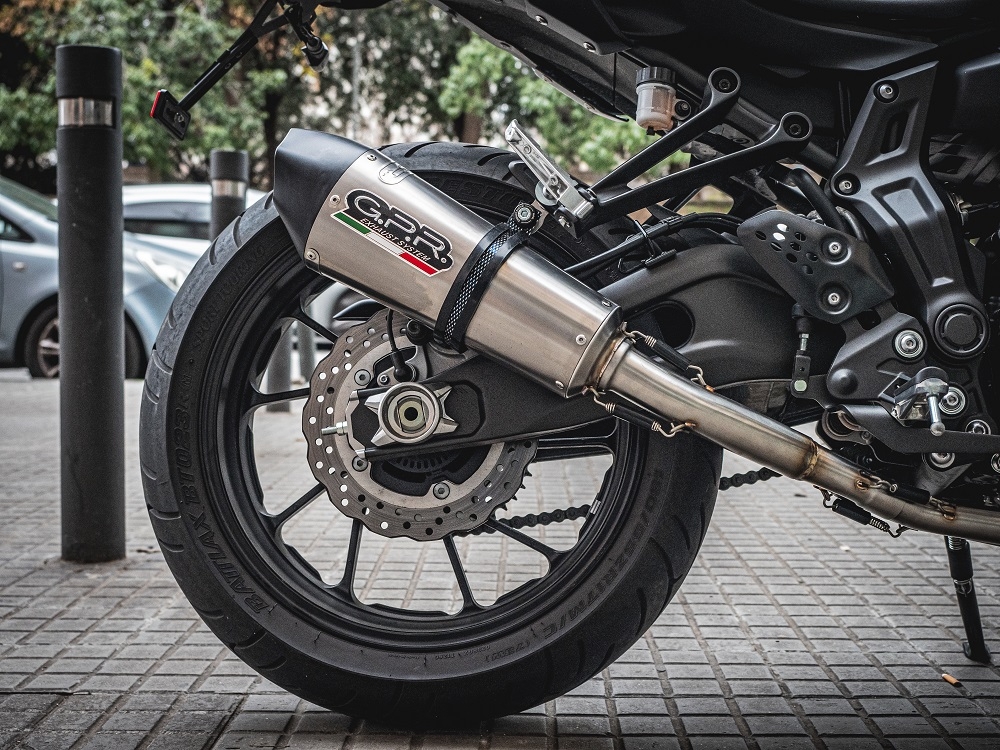 GPR exhaust compatible with  Yamaha Mt-07  2014-2016, Gpe Ann. titanium, Homologated legal full system exhaust, including removable db killer 