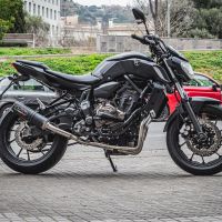 GPR exhaust compatible with  Yamaha Mt-07  2017-2020, M3 Black Titanium, Homologated legal full system exhaust, including removable db killer and catalyst 