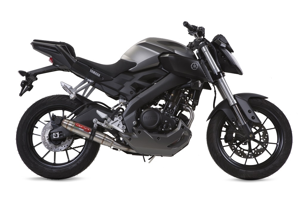 GPR exhaust compatible with  Yamaha Mt 125 2014-2016, Deeptone Inox, Homologated legal full system exhaust, including removable db killer and catalyst 