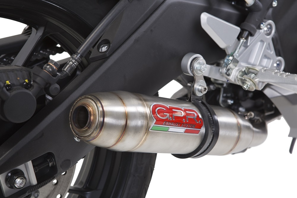 GPR exhaust compatible with  Yamaha Mt 125 2014-2016, Deeptone Inox, Homologated legal full system exhaust, including removable db killer and catalyst 