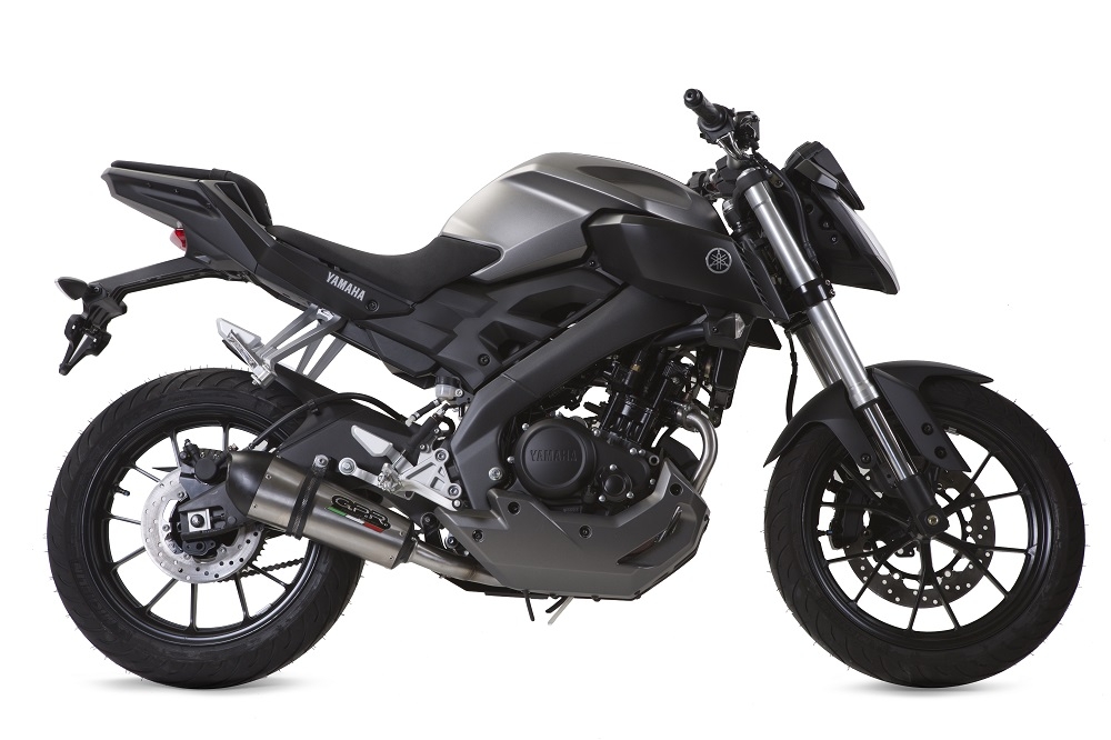 GPR exhaust compatible with  Yamaha Mt 125 2014-2016, Gpe Ann. titanium, Homologated legal full system exhaust, including removable db killer and catalyst 