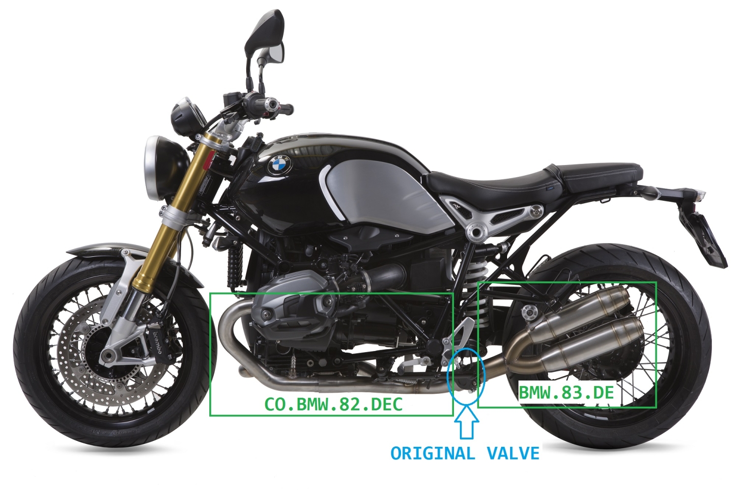 GPR exhaust compatible with  Bmw R Nine-T 1200 -Pure -Racer -Urban G-S 2017-2023, Deeptone Inox, Homologated legal full system exhaust, including removable db killer and catalyst 