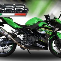 GPR exhaust compatible with  Kawasaki Z 400 2018-2022, GP Evo4 Titanium, Homologated legal slip-on exhaust including removable db killer and link pipe 