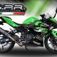 GPR exhaust compatible with  Kawasaki Ninja 400 2018-2022, Furore Evo4 Nero, Homologated legal slip-on exhaust including removable db killer and link pipe 