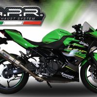 GPR exhaust compatible with  Kawasaki Ninja 400 2018-2022, M3 Inox , Homologated legal slip-on exhaust including removable db killer and link pipe 