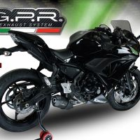 GPR exhaust compatible with  Kawasaki Ninja 650 2021-2022, Furore Nero, Homologated legal full system exhaust, including removable db killer and catalyst 