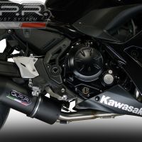 GPR exhaust compatible with  Kawasaki Ninja 650 2021-2022, Furore Nero, Homologated legal full system exhaust, including removable db killer and catalyst 