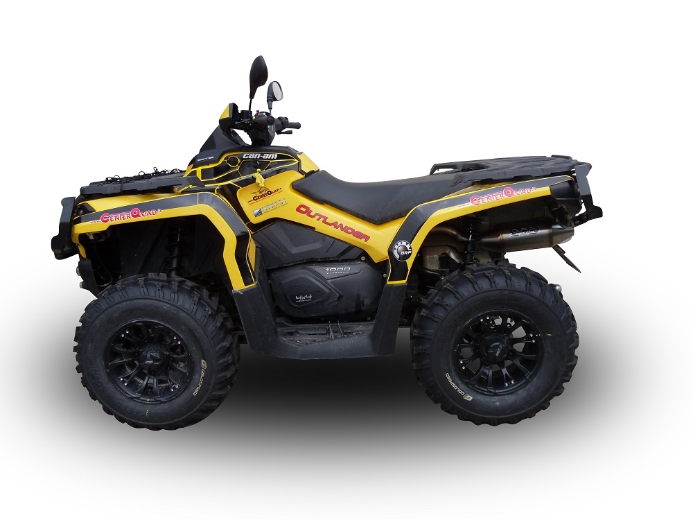 GPR exhaust compatible with  Can Am Outlander 650 XT 2013-2023, Deeptone Atv, Homologated legal slip-on exhaust including removable db killer and link pipe 