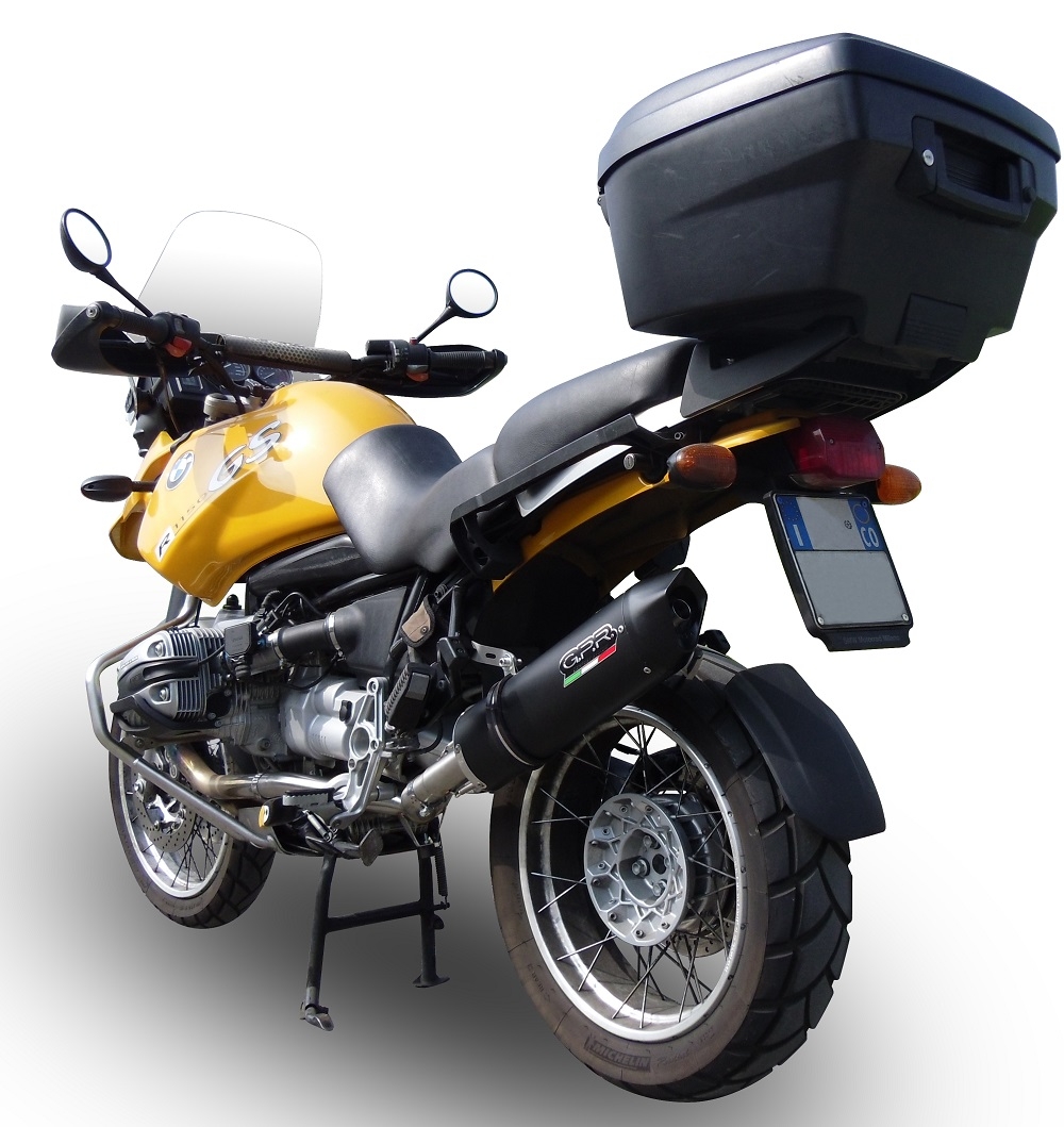 GPR exhaust compatible with  Bmw R 1150 Gs -Adventure 1999-2004, Furore Nero, Homologated legal slip-on exhaust including removable db killer and link pipe 