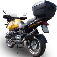 GPR exhaust compatible with  Bmw R 1150 Gs -Adventure 1999-2004, Furore Nero, Homologated legal slip-on exhaust including removable db killer and link pipe 