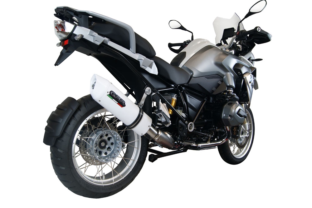 GPR exhaust compatible with  Bmw R 1200 Gs -Adventure 2014-2016, Albus Ceramic, Homologated legal slip-on exhaust including removable db killer and link pipe 