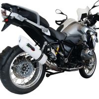 GPR exhaust compatible with  Bmw R 1200 Gs -Adventure 2014-2016, Albus Ceramic, Homologated legal slip-on exhaust including removable db killer and link pipe 