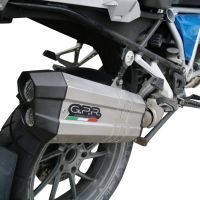 GPR exhaust compatible with  Bmw R 1200 Gs 2017-2018, Sonic Titanium, Homologated legal slip-on exhaust including removable db killer and link pipe 