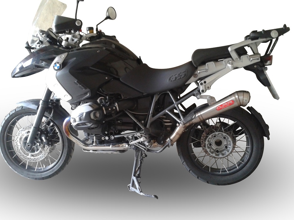 GPR exhaust compatible with  Bmw R 1200 Gs -Adventure 2004-2009, Powercone Evo, Homologated legal slip-on exhaust including removable db killer and link pipe 