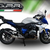 GPR exhaust compatible with  Bmw R 1200 Rs Lc 2015-2016, Furore Nero, Homologated legal slip-on exhaust including removable db killer and link pipe 