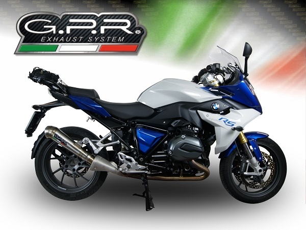 GPR exhaust compatible with  Bmw R 1200 Rs Lc 2015-2016, Powercone Evo, Homologated legal slip-on exhaust including removable db killer and link pipe 