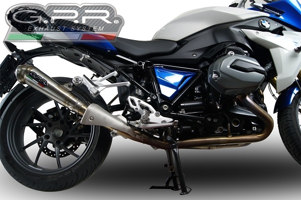 GPR exhaust compatible with  Bmw R 1200 Rs Lc 2015-2016, Powercone Evo, Homologated legal slip-on exhaust including removable db killer and link pipe 