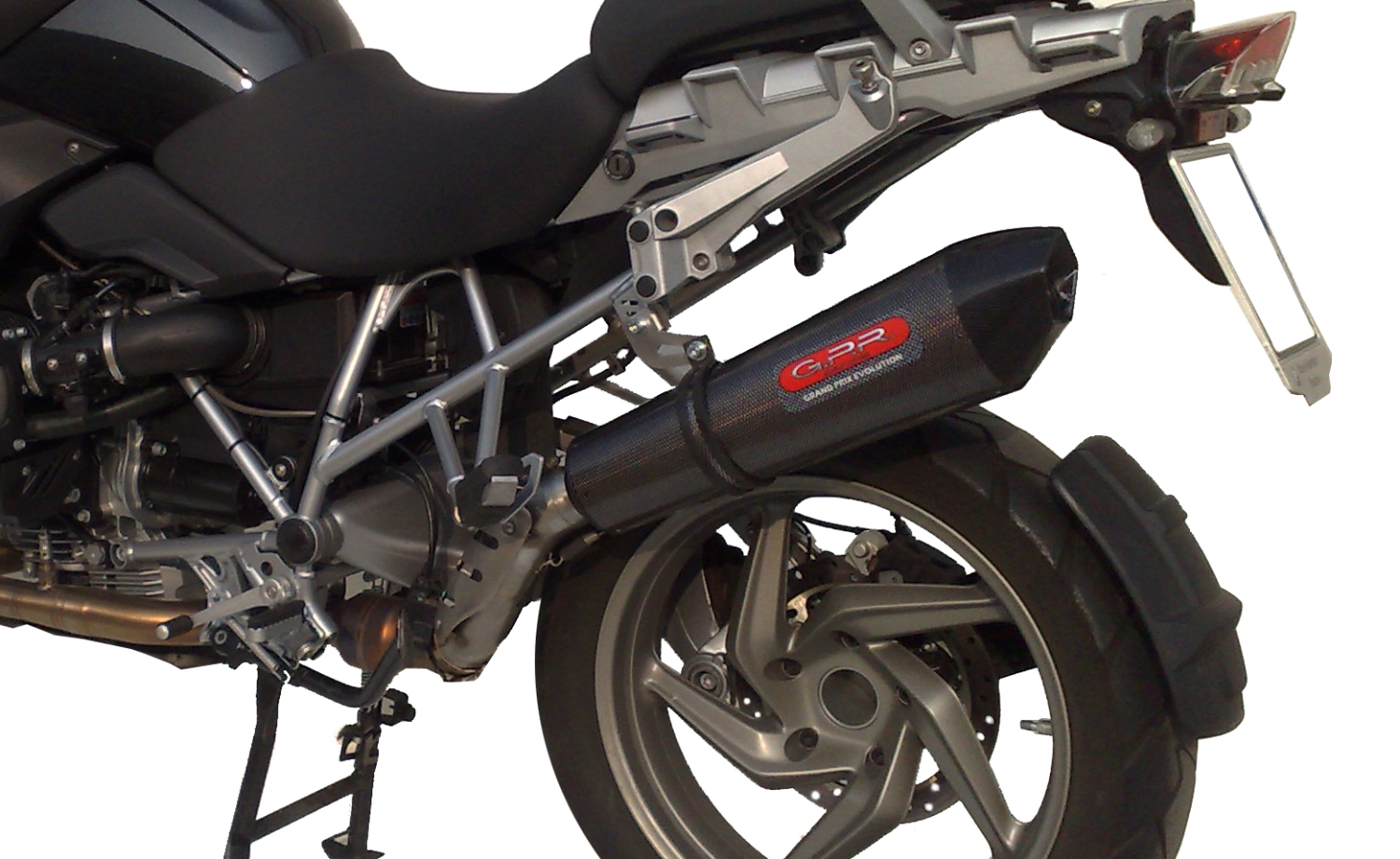 GPR exhaust compatible with  Bmw R 1200 Gs -Adventure 2013-2013, Furore Nero, Homologated legal full system exhaust, including removable db killer 