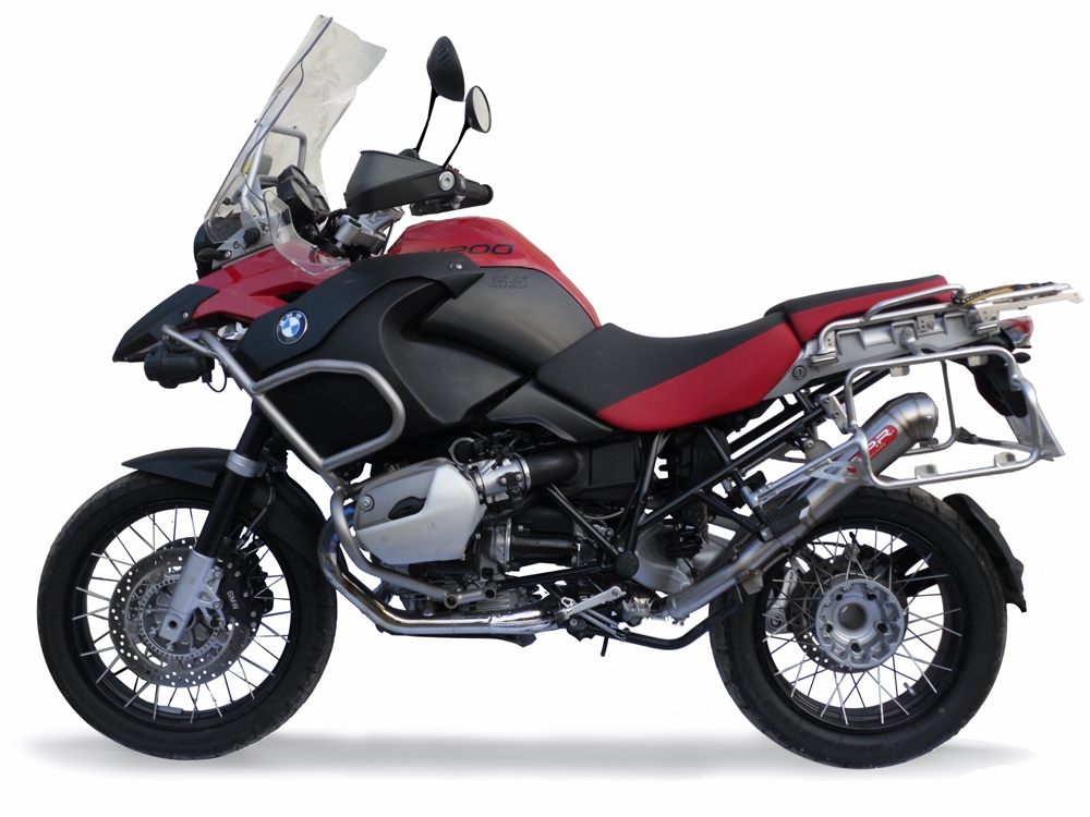 GPR exhaust compatible with  Bmw R 1200 Gs -Adventure 2013-2013, Powercone Evo, Homologated legal slip-on exhaust including removable db killer and link pipe 