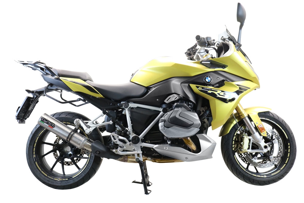 GPR exhaust compatible with  Bmw R 1250 R -Rs 2021-2024, M3 Titanium Natural, Homologated legal slip-on exhaust including removable db killer and link pipe 